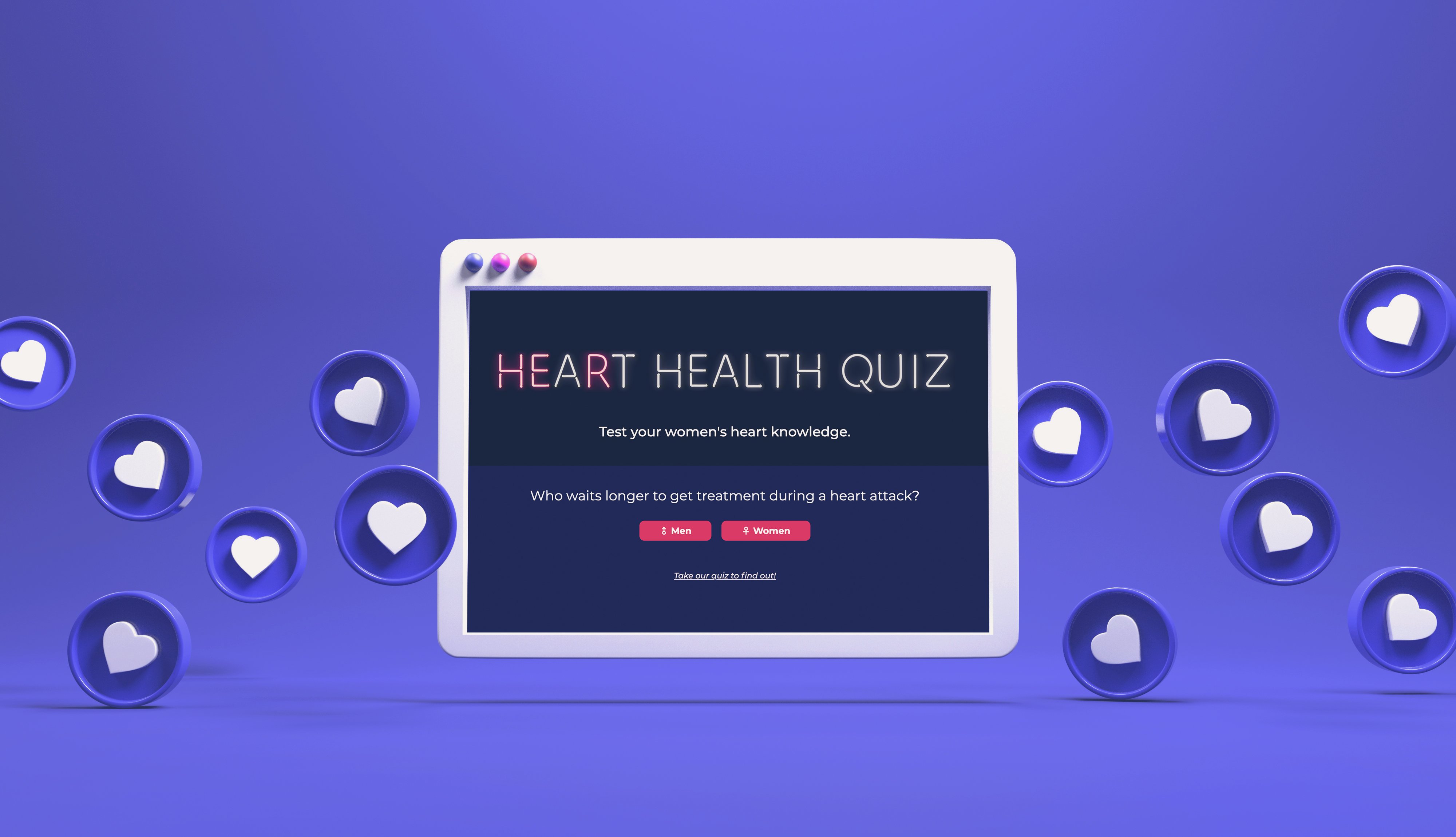 The opening page for the Heart Health Quiz.