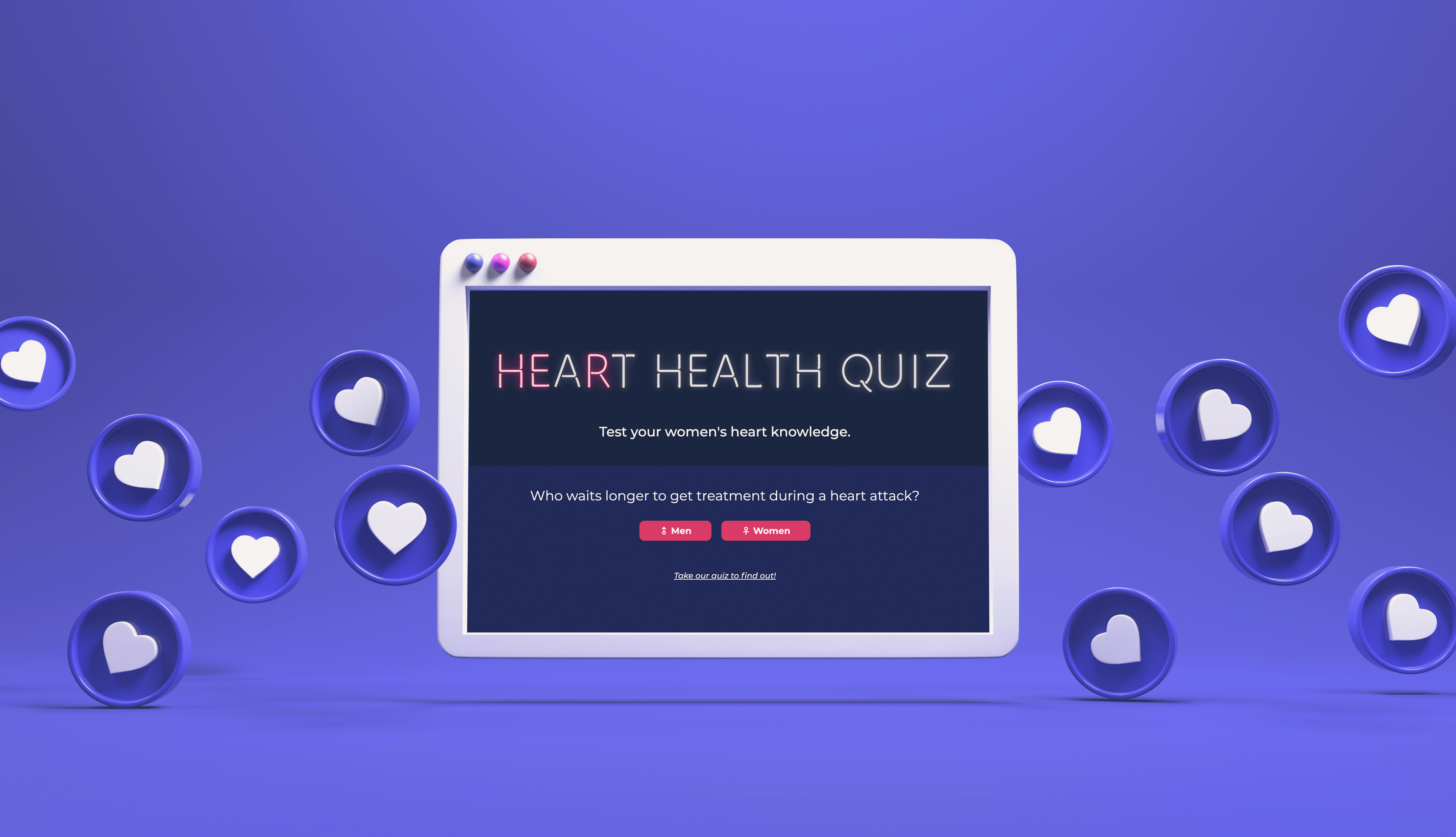 The opening page for the Heart Health Quiz.